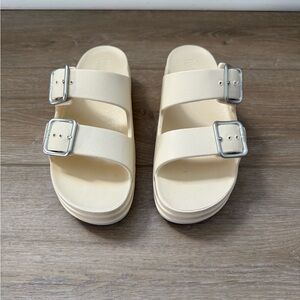MIA White & Cream Platform Sandals